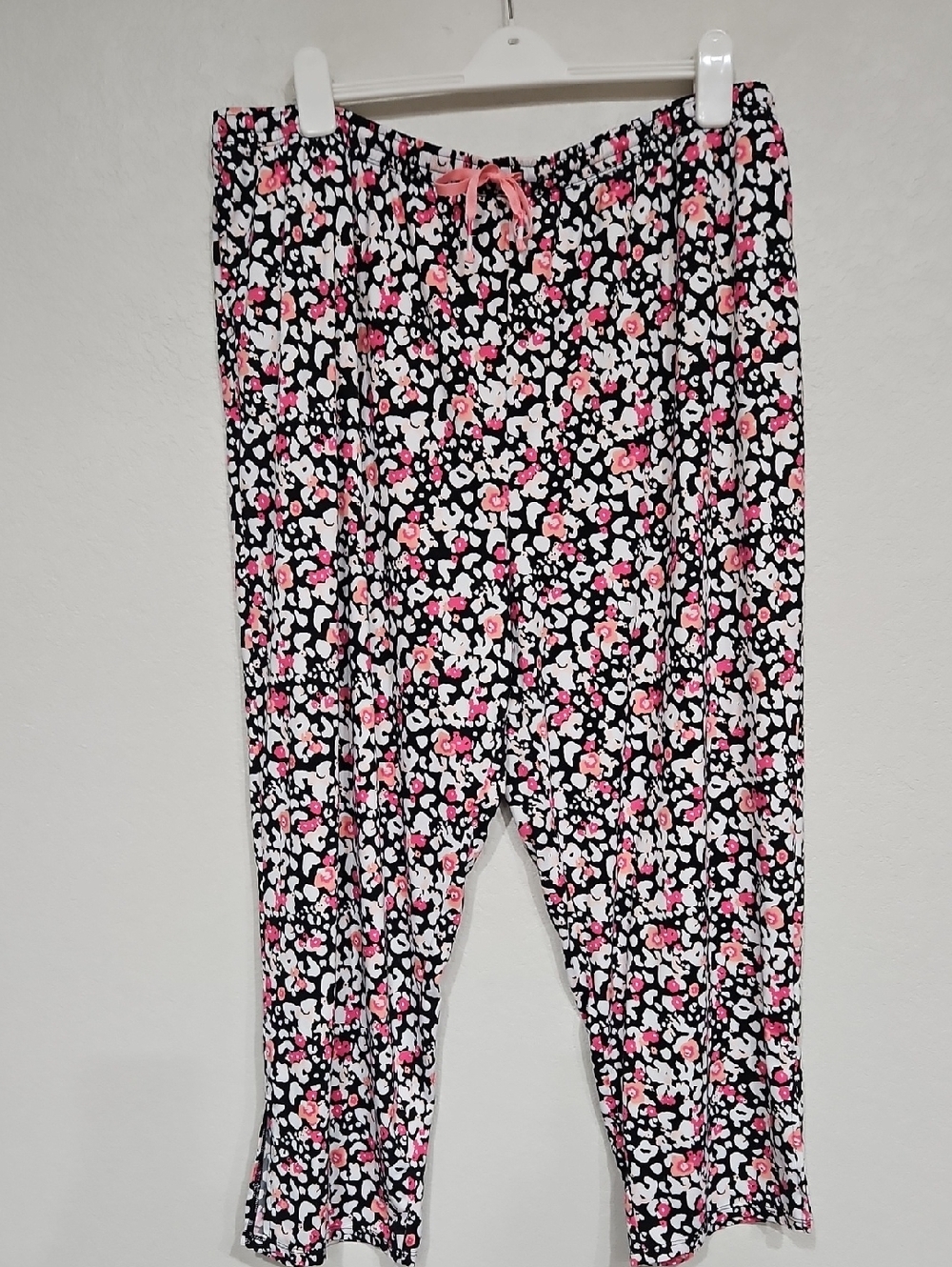 Cuddl Duds | Women's Black, Pink Abstract Floral Loungewear Pajama Pants  Sx 3X